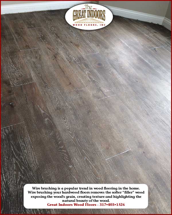 Photo of a wire brushed hardwood floor in an Indianapolis home