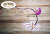 Colorful flower and vine wood mosaic installed in a hardwood floor