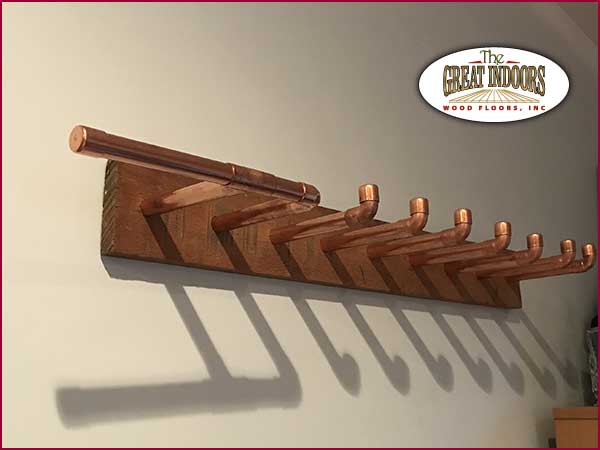 Coat rack made of copper pipe