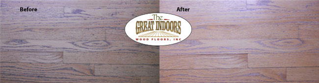 wood floor before and after deep cleaning with Bona cleaning hardwood floor cleaning system